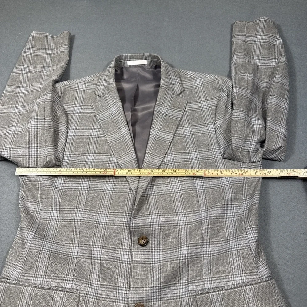 CHAPS Ralph Lauren Men's Gray‎ Glen Plaid Jacket 100% Wool Sport Blazer Size 42L
